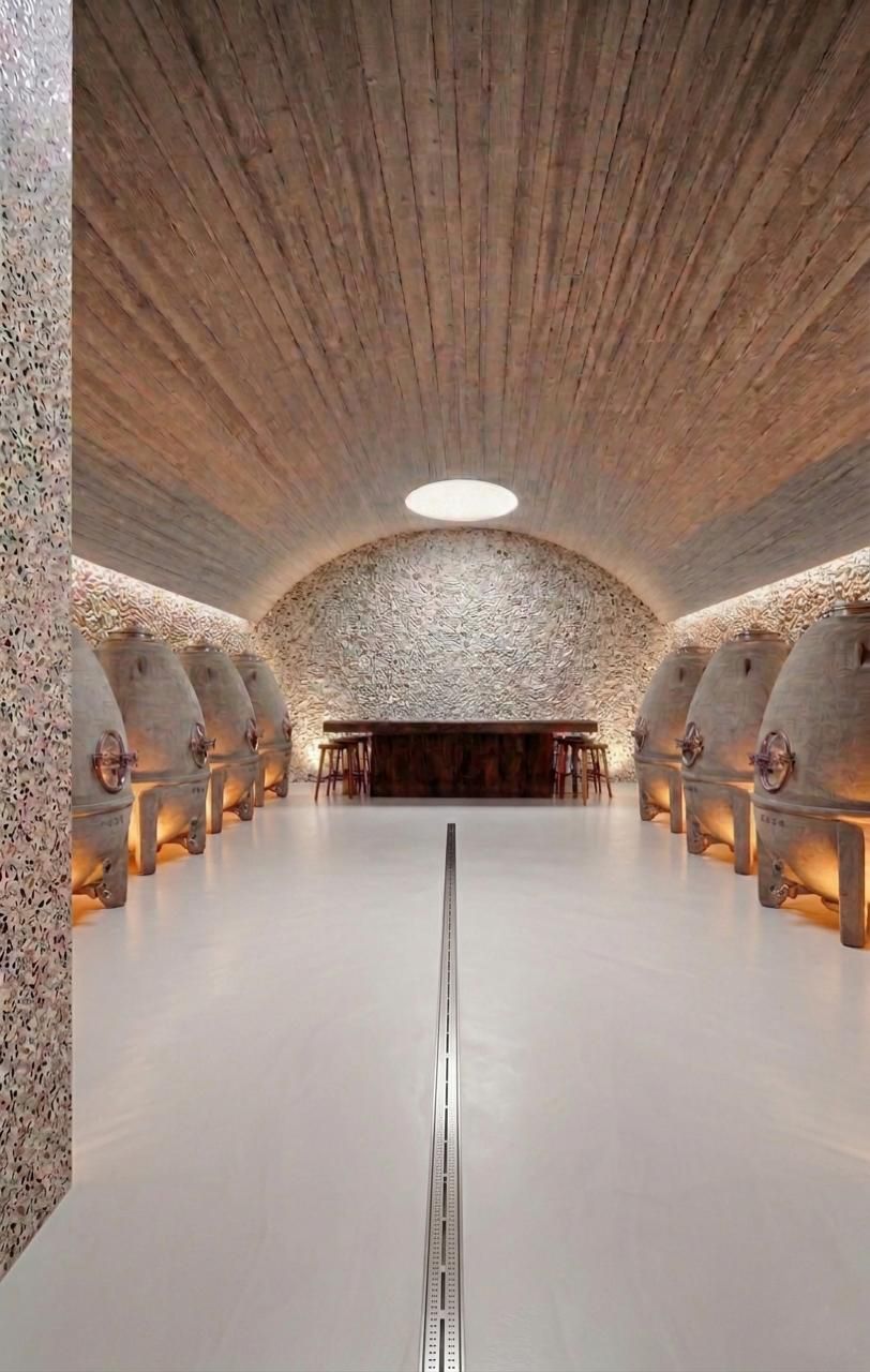Bodega Puerto Campo, bodega subterránea en San Antonio Este, Río Negro — foto 4 de 5. Proyecto del Arq. Germán Vazquez
