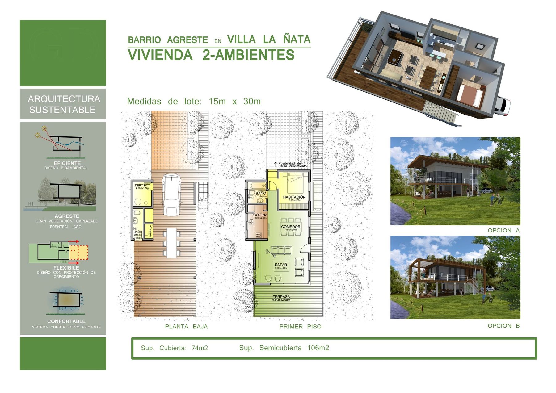 Prototipo Casa para Humedales, vivienda prototipo en Delta del Tigre, Buenos Aires — foto 2 de 6. Proyecto del Arq. Germán Vazquez