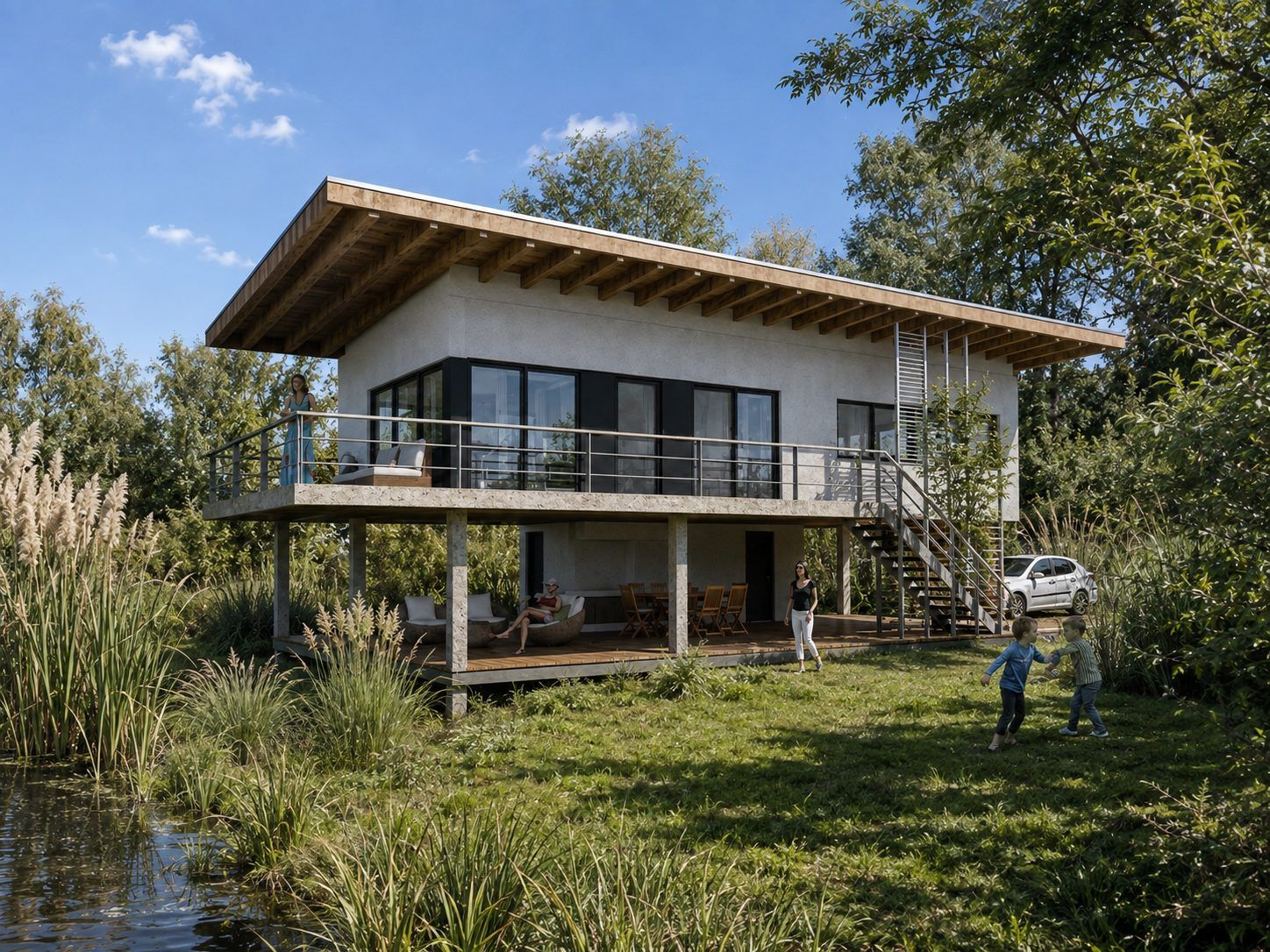 Prototipo Casa para Humedales, vivienda prototipo en Delta del Tigre, Buenos Aires — foto 6 de 6. Proyecto del Arq. Germán Vazquez