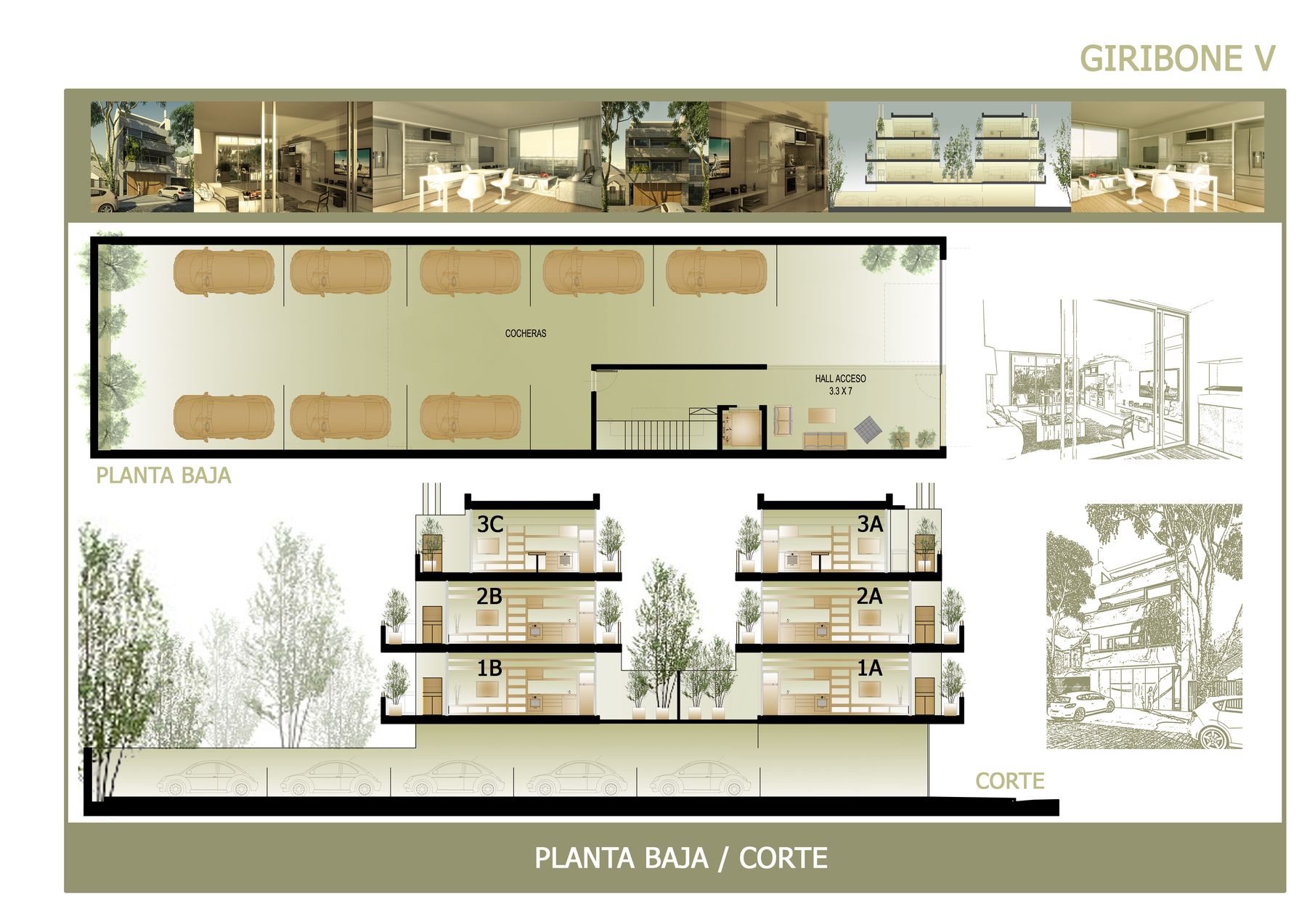 Edificio Giribone V, edificio multifamiliar en Villa Ortúzar, CABA — foto 3 de 8. Proyecto del Arq. Germán Vazquez