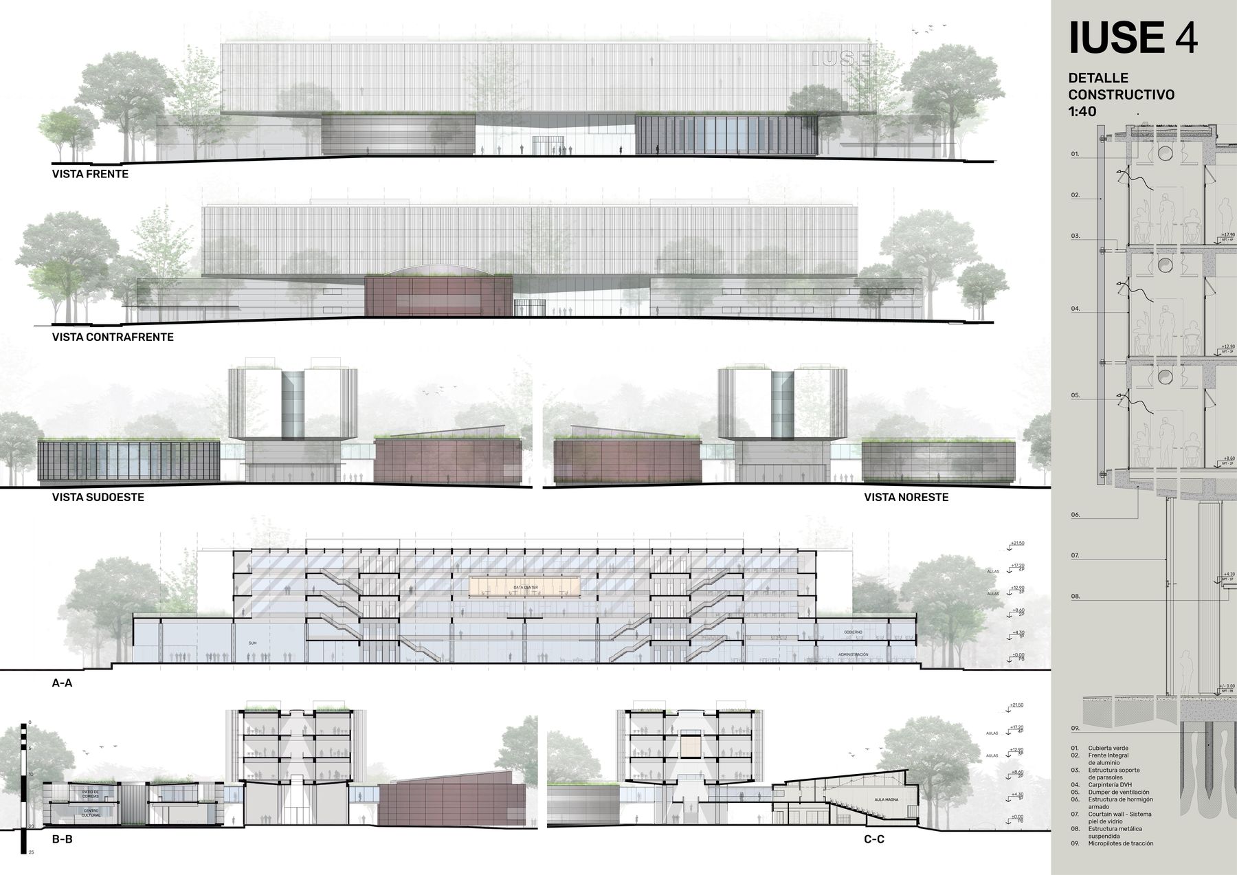 Instituto Universitario de Seguridad, concurso en Buenos Aires — foto 6 de 9. Proyecto del Arq. Germán Vazquez