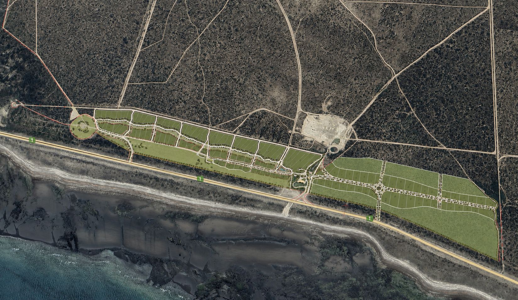Aldea Vitivinícola de Mar Puerto Campo, desarrollo vitivinícola costero en San Antonio Este, Río Negro — foto 6 de 13. Proyecto del Arq. Germán Vazquez