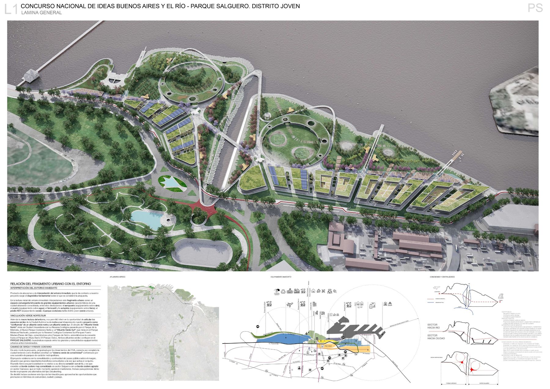 Parque Urbano Costa Salguero, concurso urbano en CABA — foto 4 de 11. Proyecto del Arq. Germán Vazquez