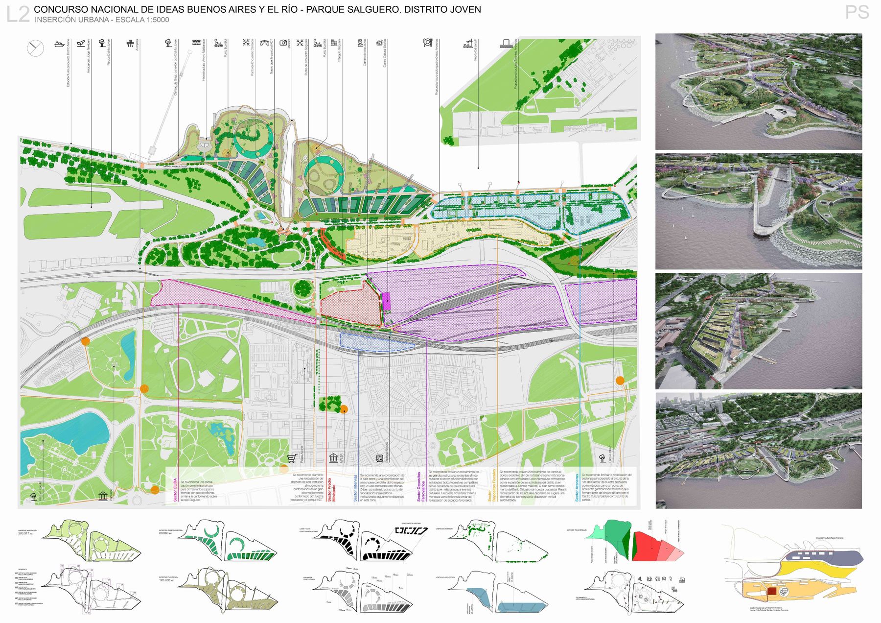 Parque Urbano Costa Salguero, concurso urbano en CABA — foto 5 de 11. Proyecto del Arq. Germán Vazquez