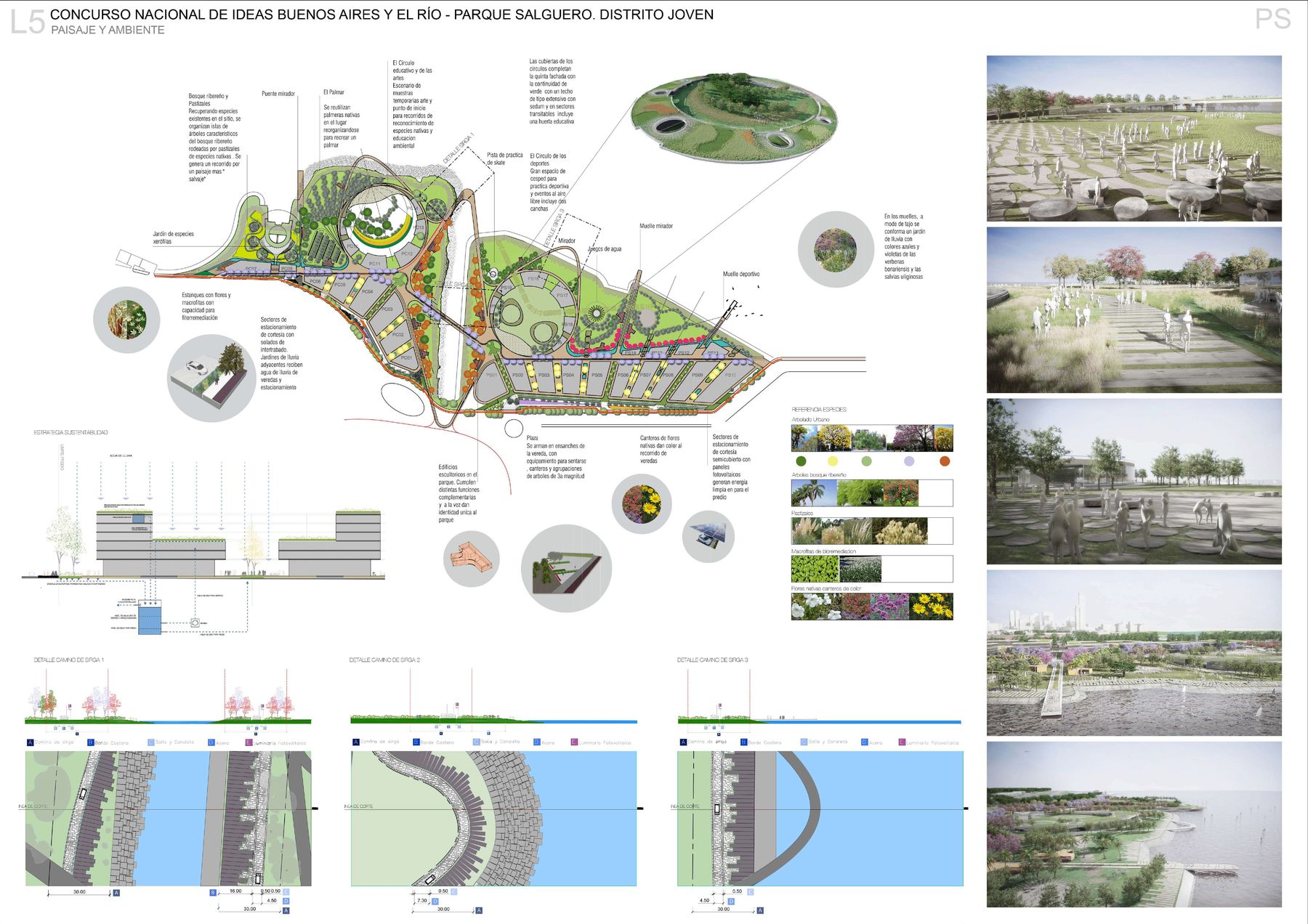 Parque Urbano Costa Salguero, concurso urbano en CABA — foto 8 de 11. Proyecto del Arq. Germán Vazquez