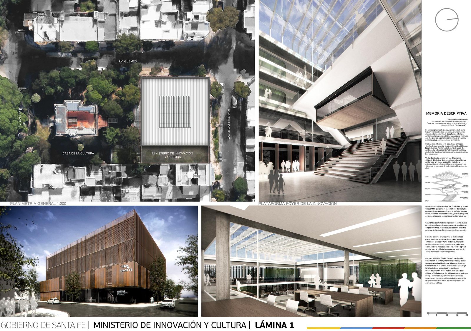 Ministerio de Innovación y Cultura, concurso Nacional en Santa Fe — foto 2 de 5. Proyecto del Arq. Germán Vazquez