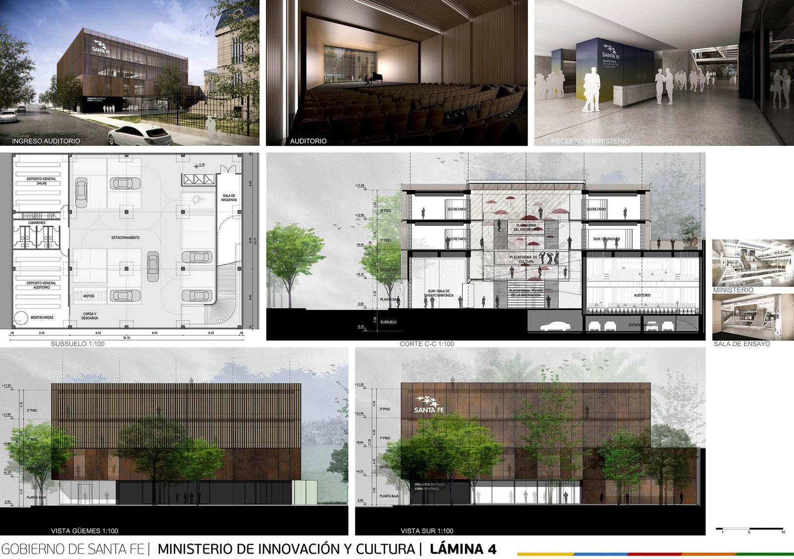 Ministerio de Innovación y Cultura, concurso Nacional en Santa Fe — foto 4 de 5. Proyecto del Arq. Germán Vazquez